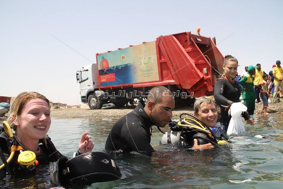  أكبر حملة نظافة تحت الماء بمارينا مرسي علم