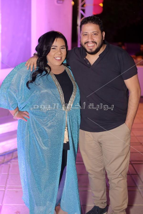 رامي صبري وزينة ورامي وحيد في حفل إفطار المنتج محمد حامد