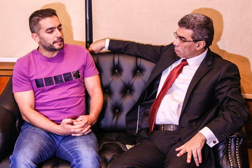 هاني سلامة وأسرة مسلسل فوق السحاب في ضيافة الكاتب الصحفي ياسر رزق
