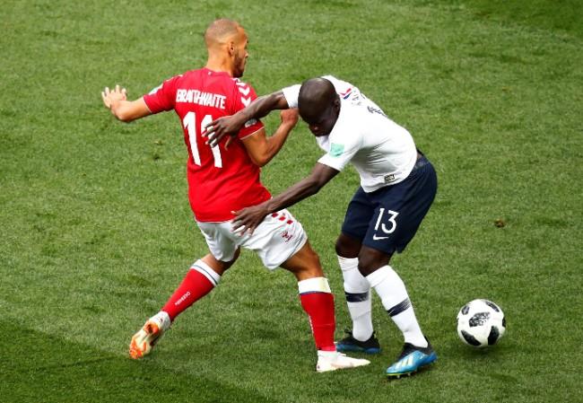 ملخص الشوط الأول من مباراة فرنسا والدنمارك