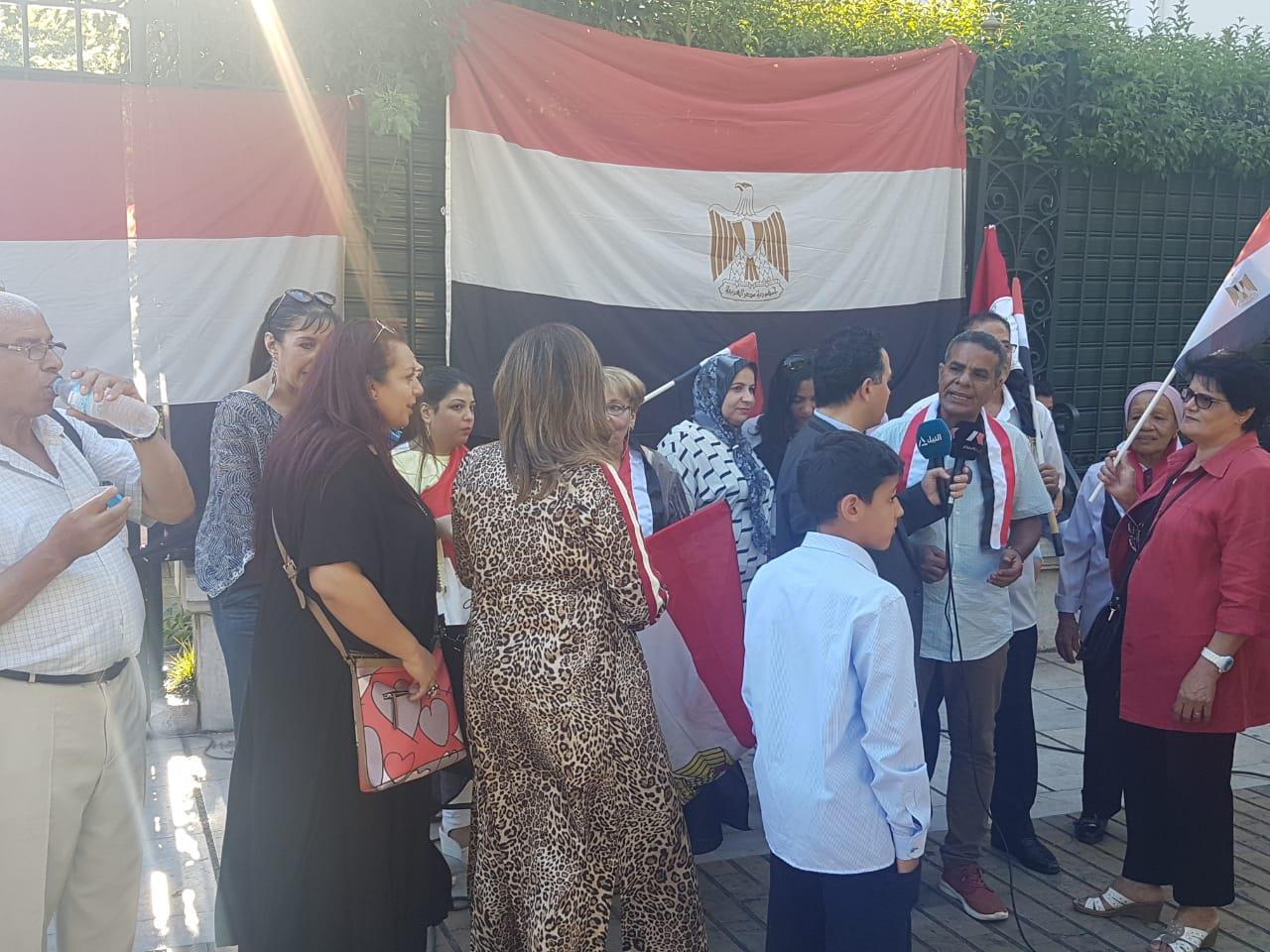 احتفالات المصريين في اليونان بذكرى ثورة 30 يونيو