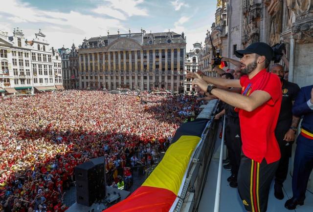 احتفال جمهور بلجيكا بالمركز الثالث بكأس العالم