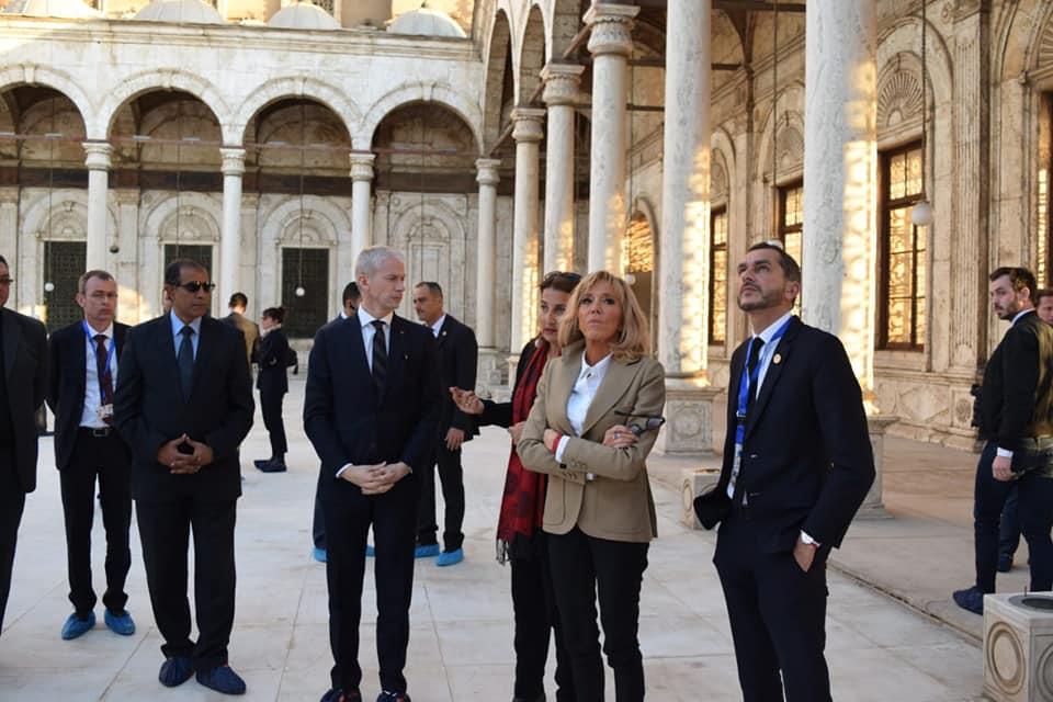 زيارة قرينة الرئيس الفرنسي لجامع محمد علي بالقلعة