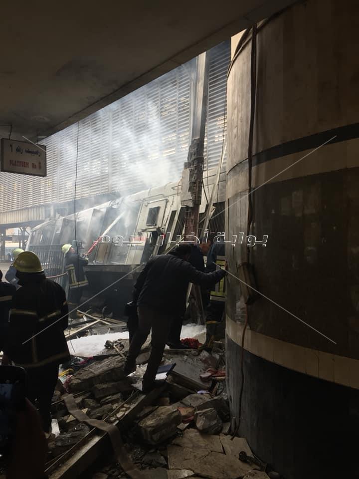 تفحم قطار محطة مصر