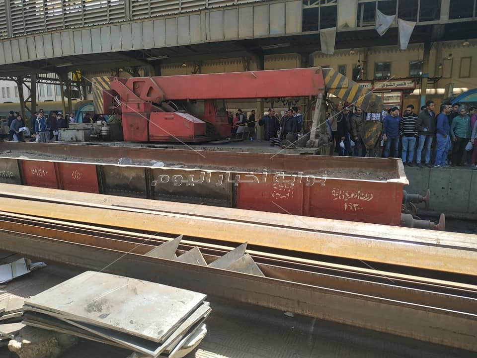 استمرار أعمال رفع جرار محطة مصر المنكوب