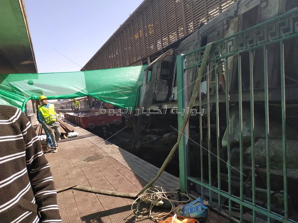 استمرار أعمال رفع جرار محطة مصر المنكوب