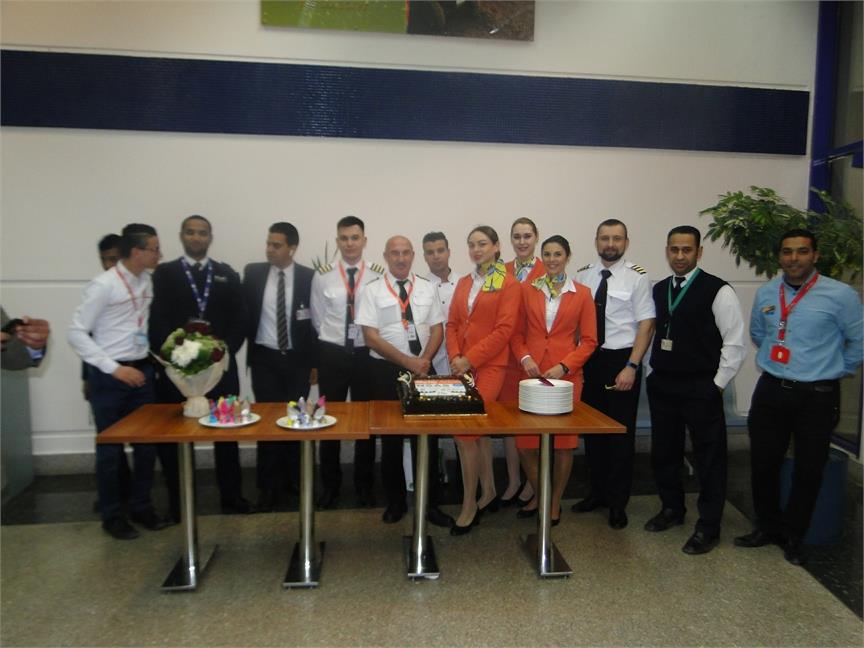  مطار مرسي علم يحتفل بخط طيران جديد من اوكرانيا