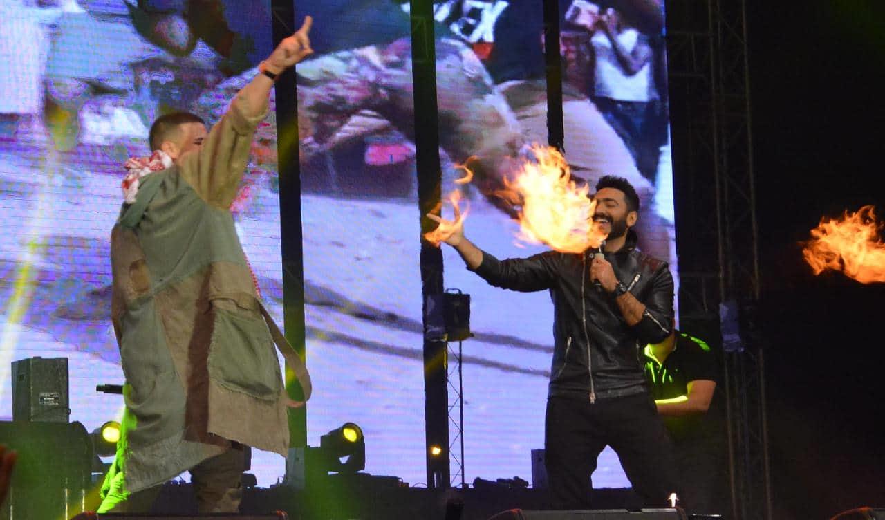  فرنش مونتانا يشعل حفله بمصر.. وتامر حسني يفاجئ الجمهور بمشاركته استعراض «Unforgettable»