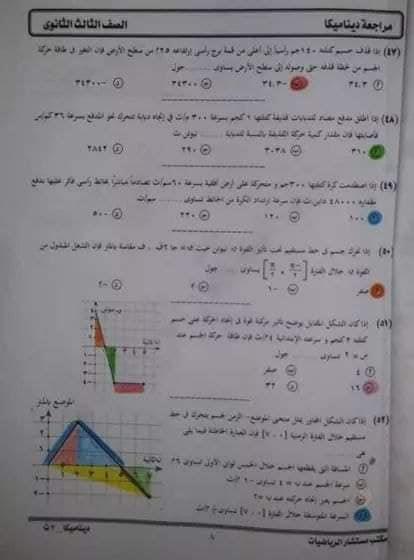 مراجعة مادة الديناميكا