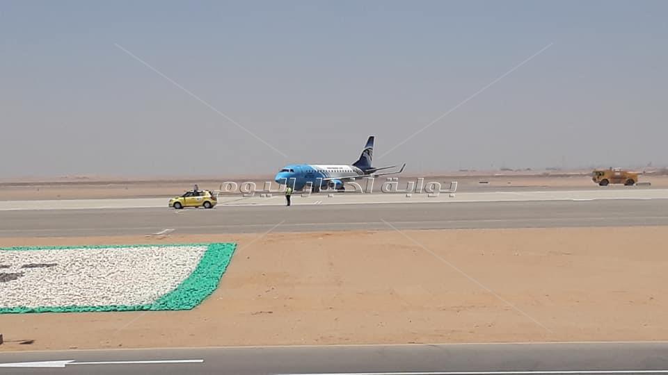 صور وصول أول رحلة لمصرللطيران لمطار العاصمة الدولي