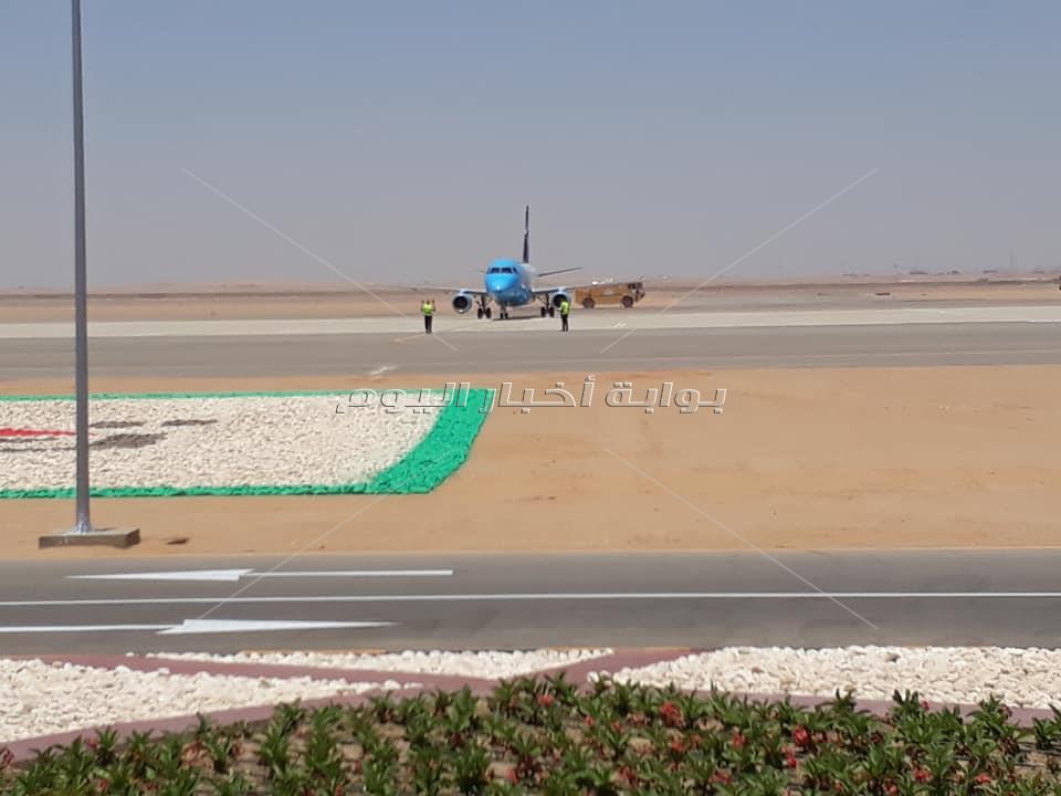 صور وصول أول رحلة لمصرللطيران لمطار العاصمة الدولي