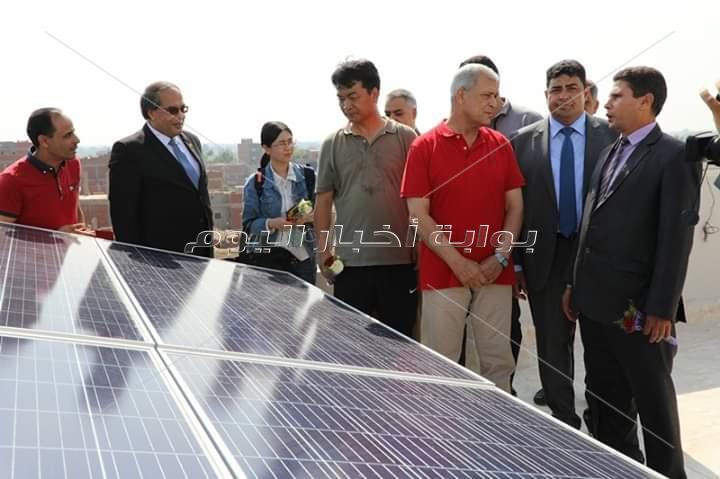 محافظ المنوفية يفتتح أول مدرسة  تعمل بالطاقة الشمسية  بمركز الباجور