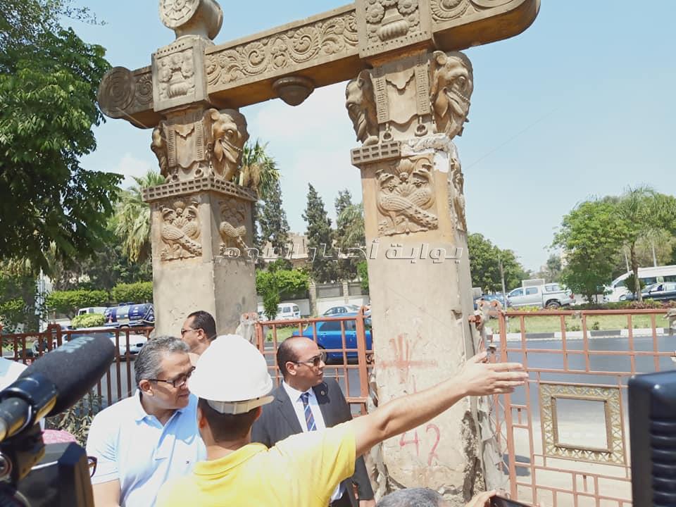 بالصور.. وزير الاثار يكشف حقيقة هدم السور الاثري لقصر البارون امبان