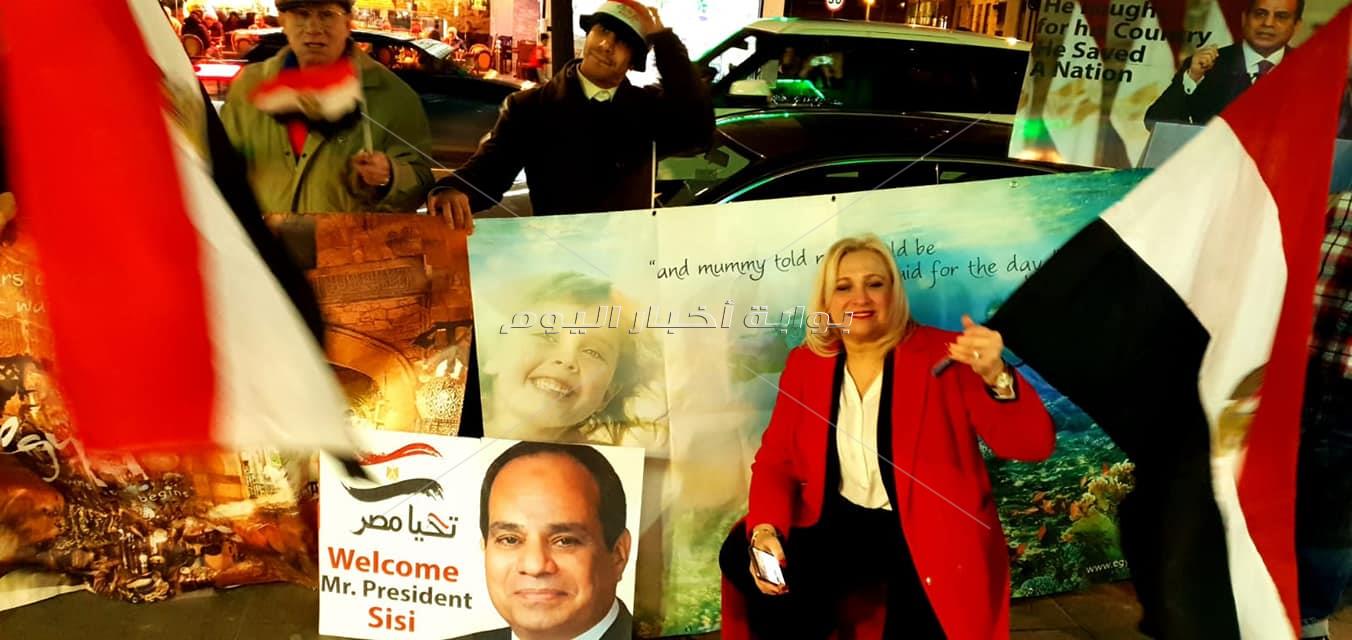 صور|الجالية المصرية في لندن تستقبل الرئيس السيسي