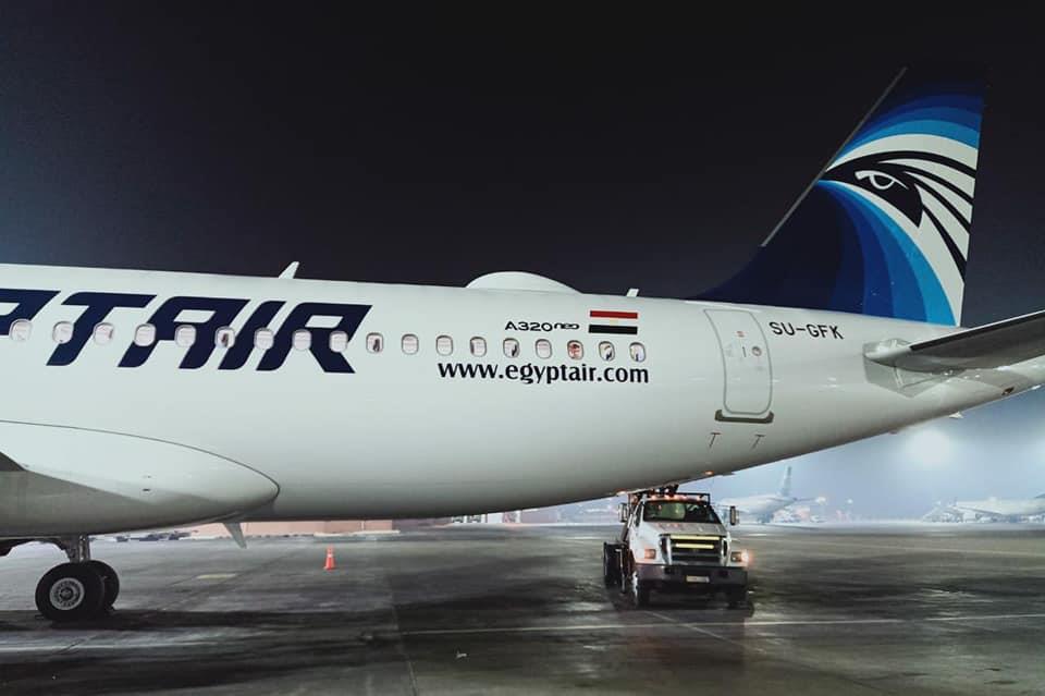 مصرللطيران تتسلم الطائرة الثانية الجديدة من طراز الإيرباص A320 neo بمطار القاهرة