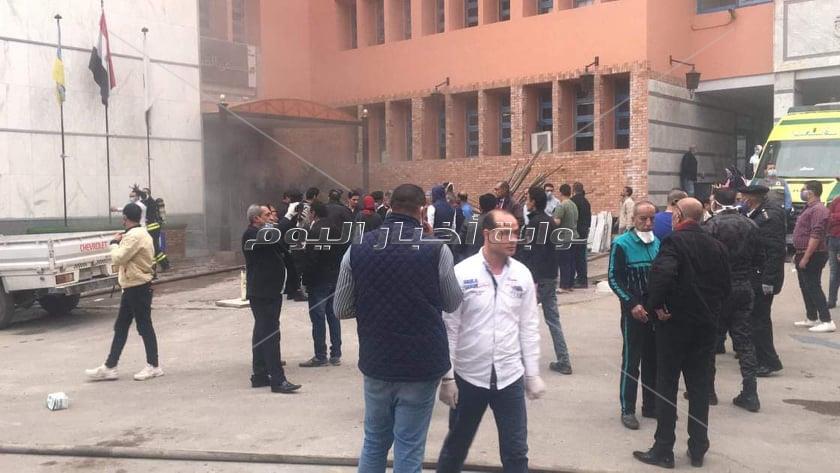 بالصور| إخماد حريق بمخزن الأدوية بمستشفى القباري في الإسكندرية
