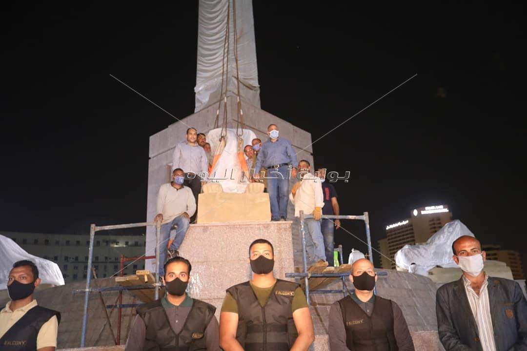 صور جديدة لنقل 4 كباش وتثبيتها وتزين ميدان التحرير