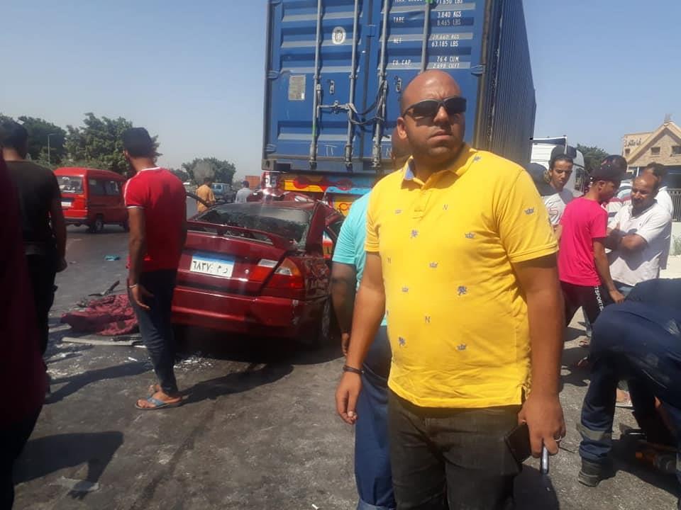 مصرع 4 أشخاص وإصابة آخر من أسرة واحدة في حادث تصادم بالإسكندرية