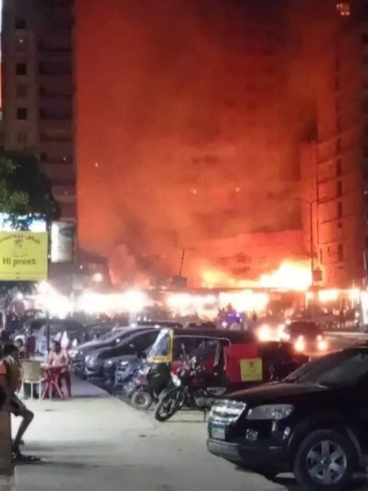 صور|حريق في منطقة التبة بشارع مصطفى النحاس