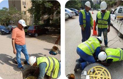 حملة حي الهرم للقضاء على المخالفات والنظافة و تطهير بالوعات الأمطار