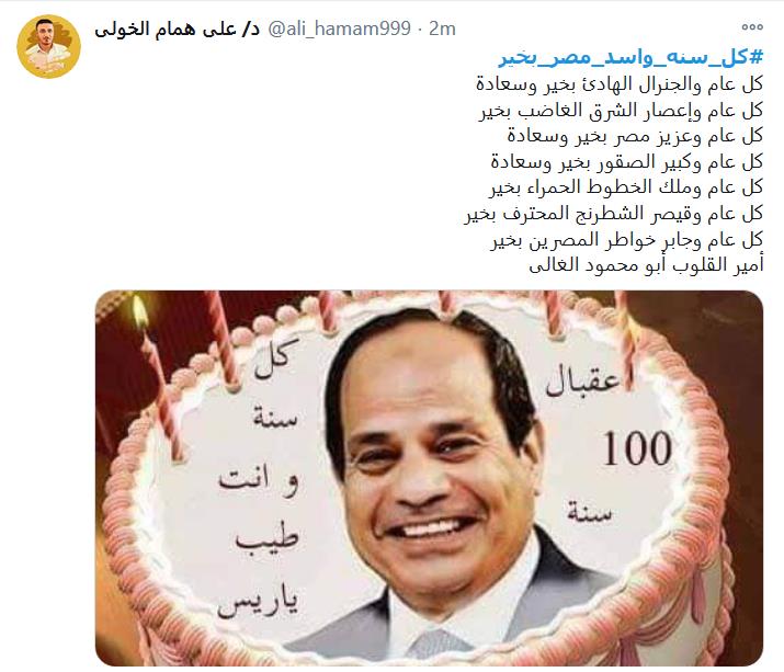 نشطاء "تويتر" يدشنون هاشتاج لتهنئة الرئيس السيسي بعيد ميلاده