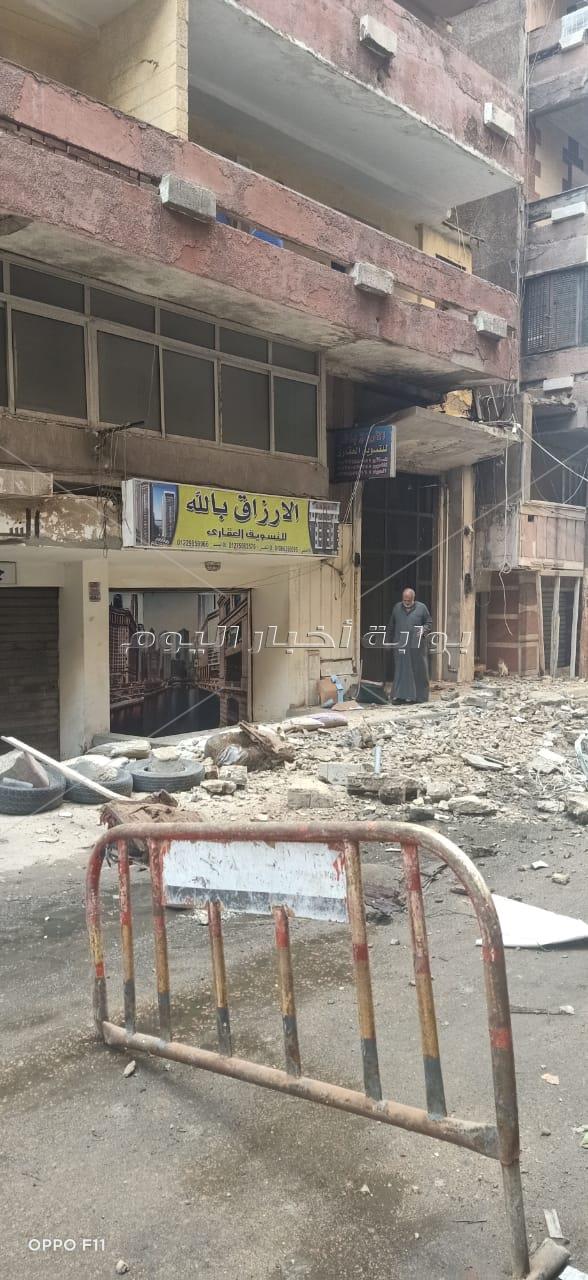 صور| انهيار أجزاء من عقار بمنطقة العصافرة بحري في الإسكندرية 