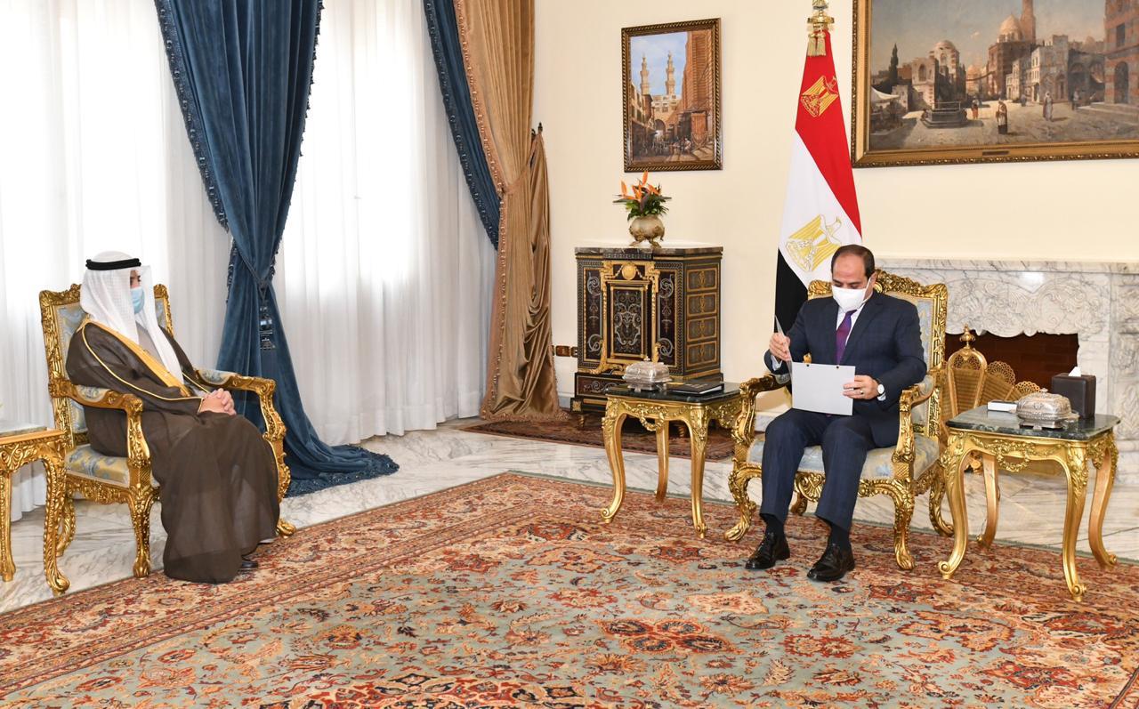 الرئيس السيسي يبحث مع وزير الخارجية الكويتي أوضاع سوريا والعراق