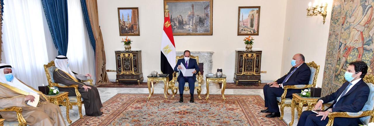 الرئيس السيسي يبحث مع وزير الخارجية الكويتي أوضاع سوريا والعراق