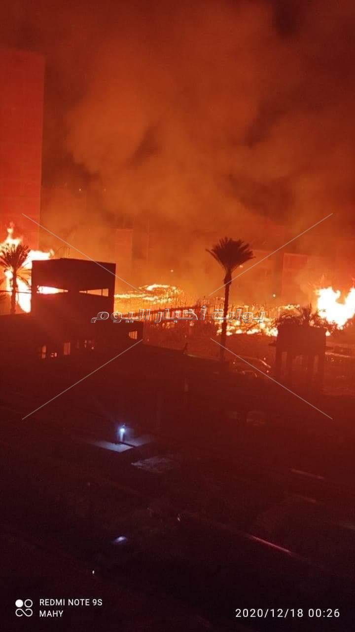 حريق ضخم في جراج ببهتيم بشبرا الخيمة والدفع بسيارات الإطفاء