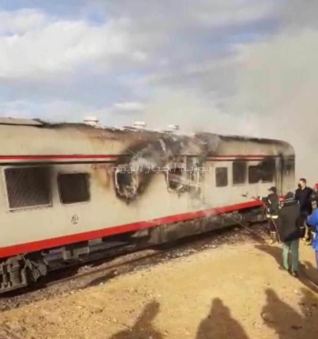 حريق بجرار قطار ركاب في السويس
