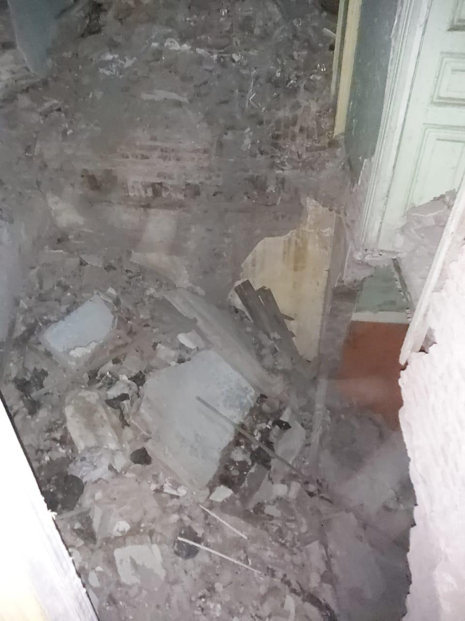انهيار جزئي لمنزل خالي من السكان في طنطا