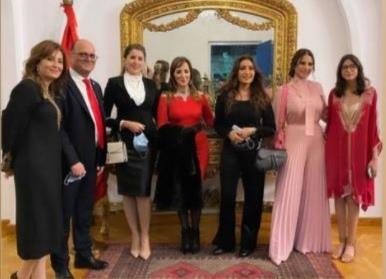 نجوم الفن في حفل استقبال الرئيس التونسي بالسفارة