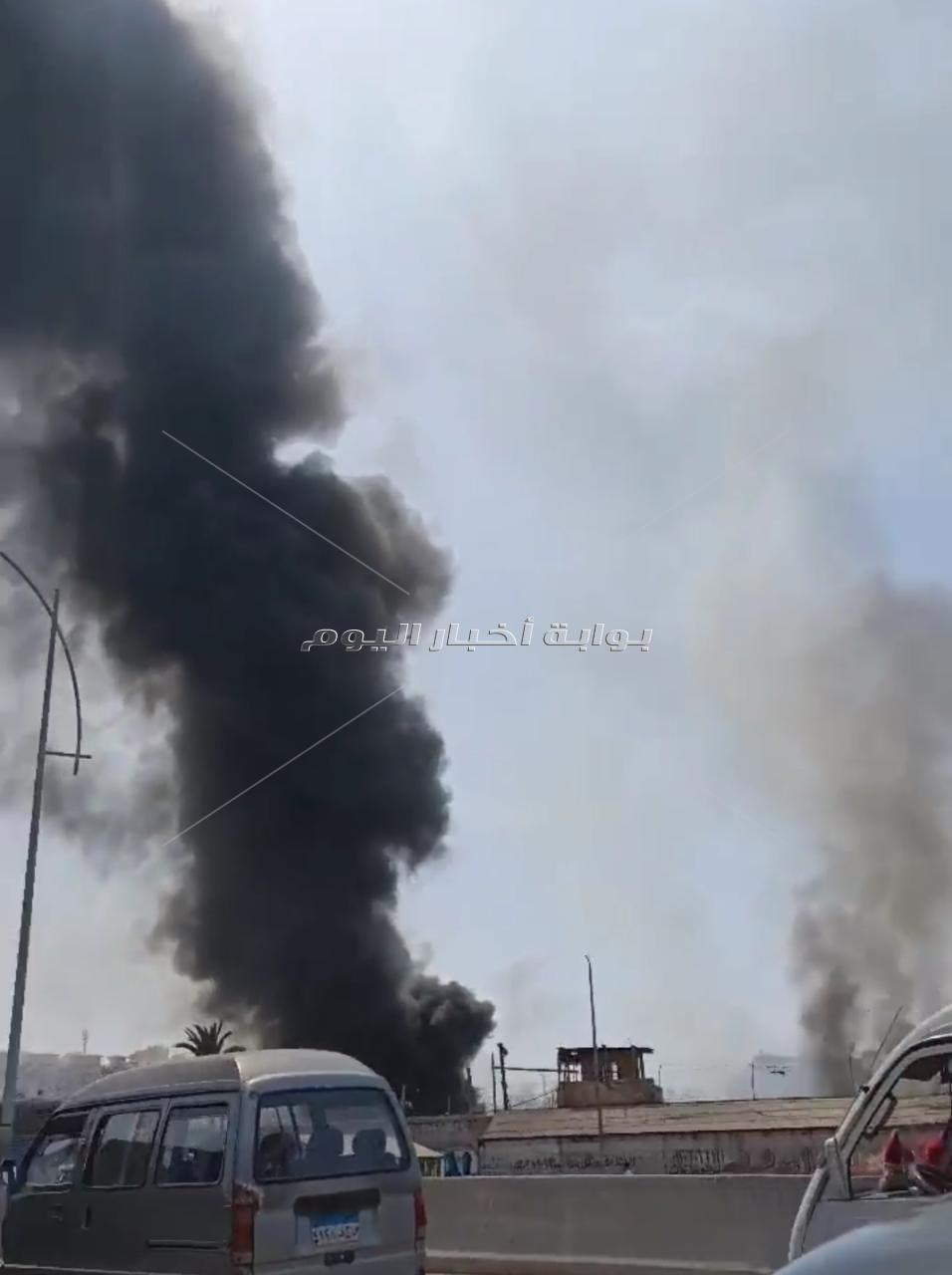 حريق  في أرض شركة النحاس شرق الإسكندرية