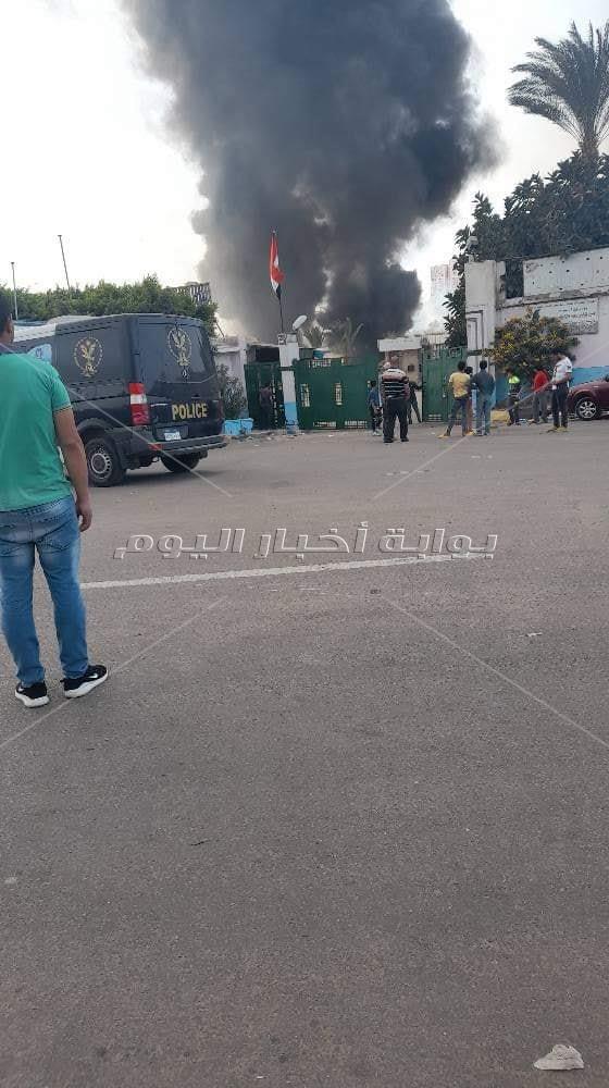 حريق  في أرض شركة النحاس شرق الإسكندرية