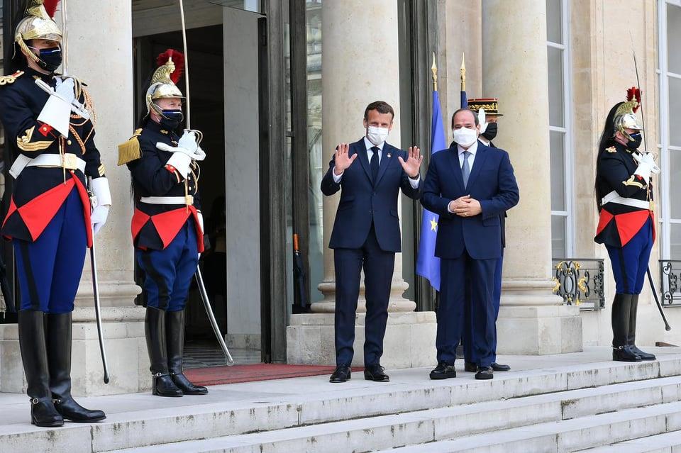 الرئيس السيسي مع نظيره الفرنسي 