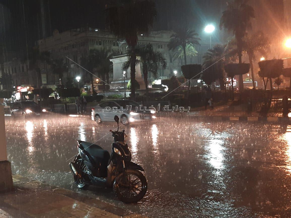 نوة راس السنة.. أمطار غزيرة على وسط الإسكندرية