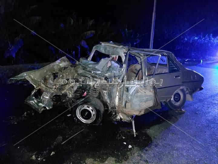  مصرع وإصابة 8 أشخاص في حادث تصادم سيارتان شرق الاقصر