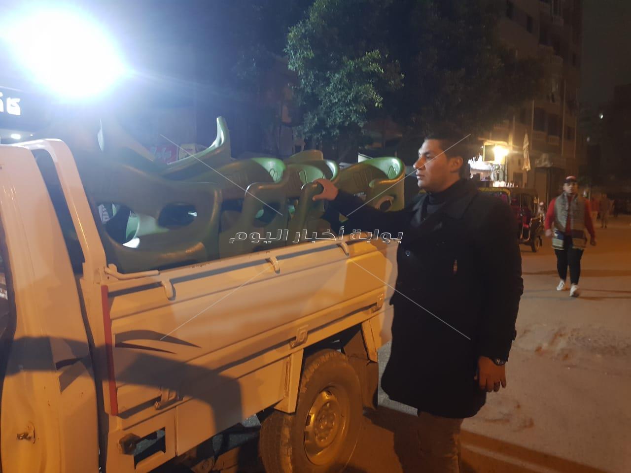 حملة إشغالات ليلية على شوارع بولاق الدكرور