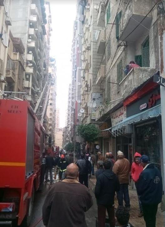 إخماد حريق في شقة سكنية بمنطقة الإبراهيمية بالإسكندرية