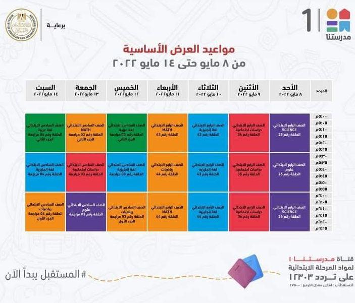 وزير التعليم ينشر جدول عرض البرامج التعليمية لطلاب المرحلة الابتدائية