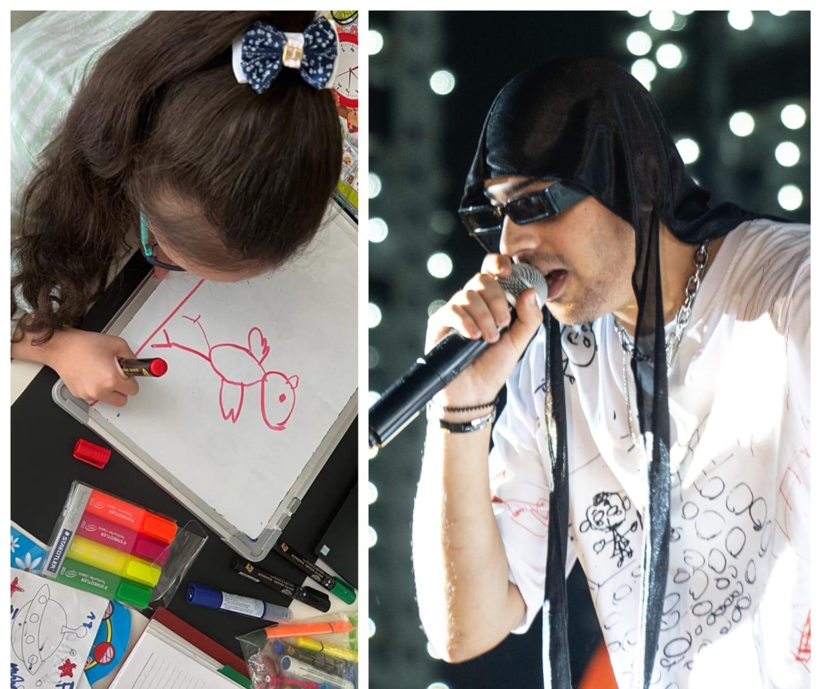 طفلة 9 سنوات تصمم ملابس مغني الراب شهاب في حفل العلمين