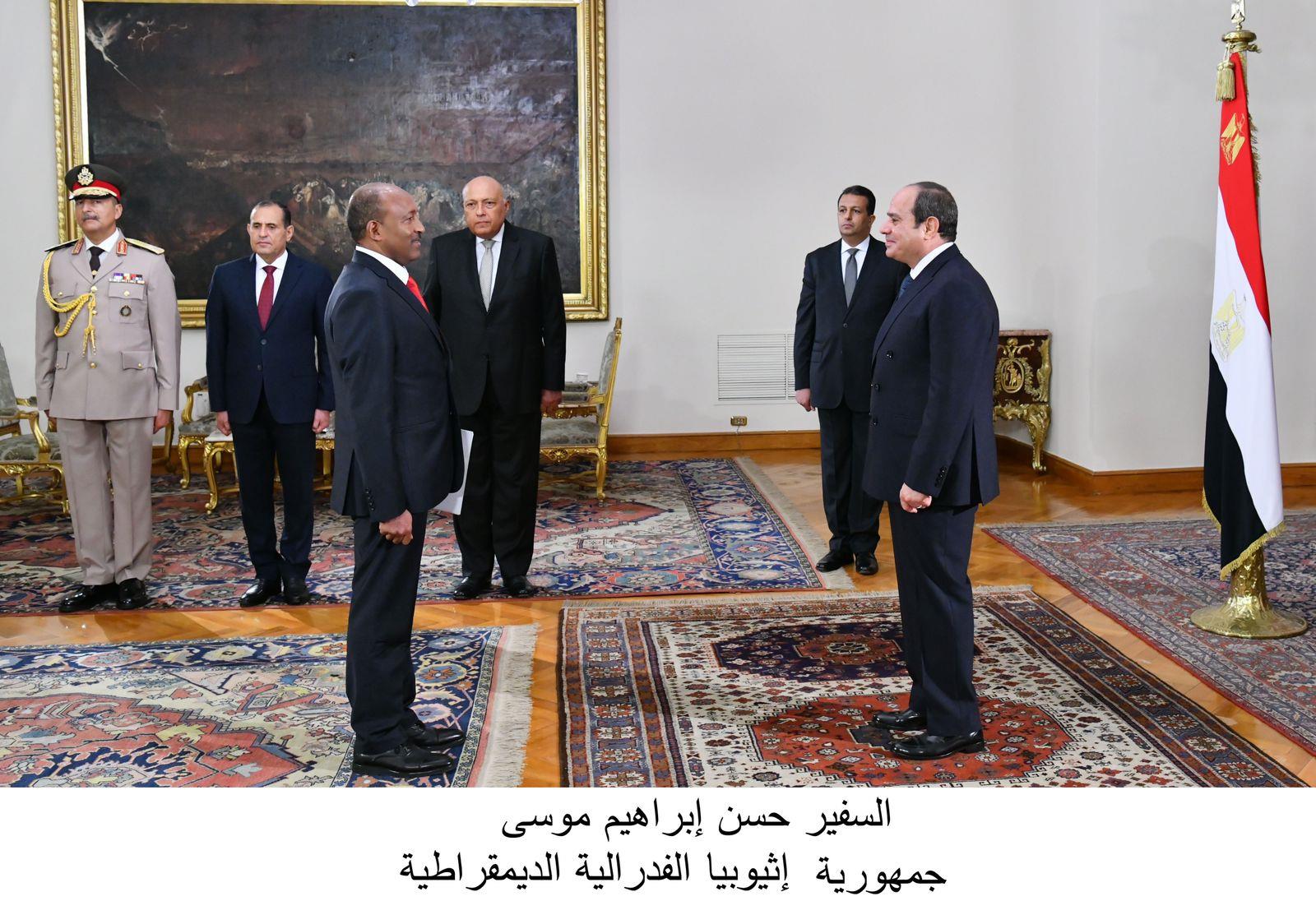 الرئيس السيسي يتسلم أوراق اعتماد 13 سفيراً جديداً