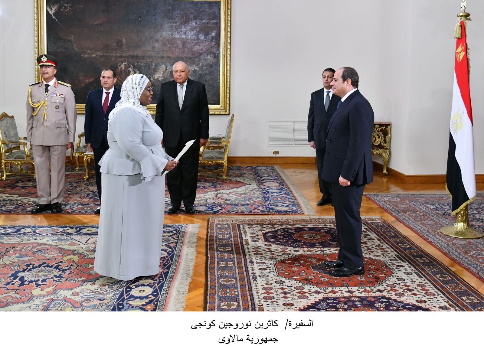 الرئيس السيسي يتسلم أوراق اعتماد 13 سفيراً جديداً