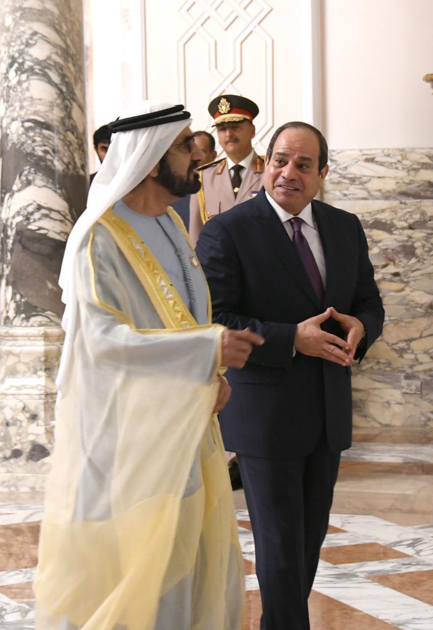 الرئيس السيسي يستقبل الشيخ محمد بن راشد آل مكتوم