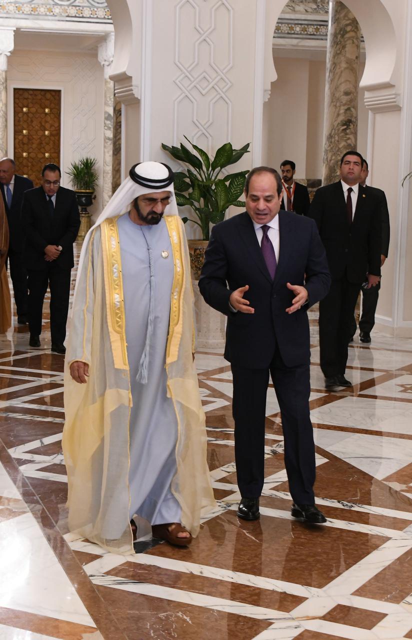 الرئيس السيسي يستقبل الشيخ محمد بن راشد آل مكتوم