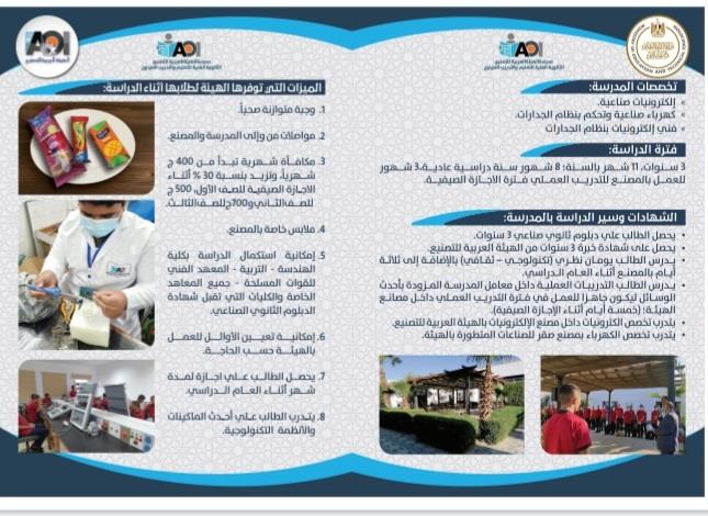 شروط وتخصصات ومميزات الالتحاق بمدرسة الهيئة العربية للتصنيع بالقاهرة