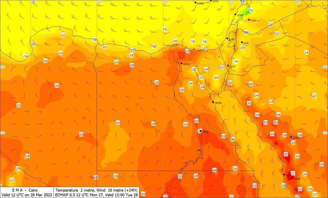 غداً الأجواء شتوية و ارتفاعات كبيرة للأمواج وسانت كاترين تسجل صفر درجة