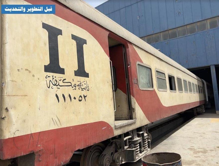 بالصور.. إعادة تشغيل أول قطار أسباني "معاد تأهيله" بالكامل في ورش أبو راضي