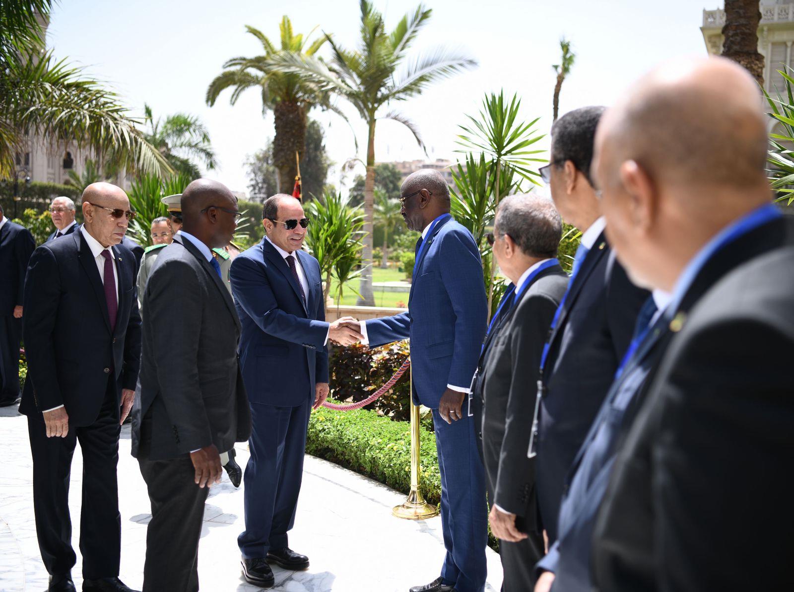 الرئيس السيسى يستقبل نظيره الموريتانى ويعقدان جلسة مباحثات بقصر الاتحادية