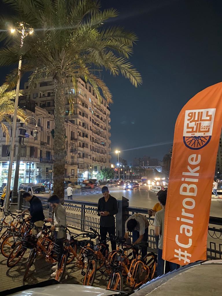  أول محطات مشروع مشاركة الدراجات "كايرو بايك" الجديدة بميدان التحرير